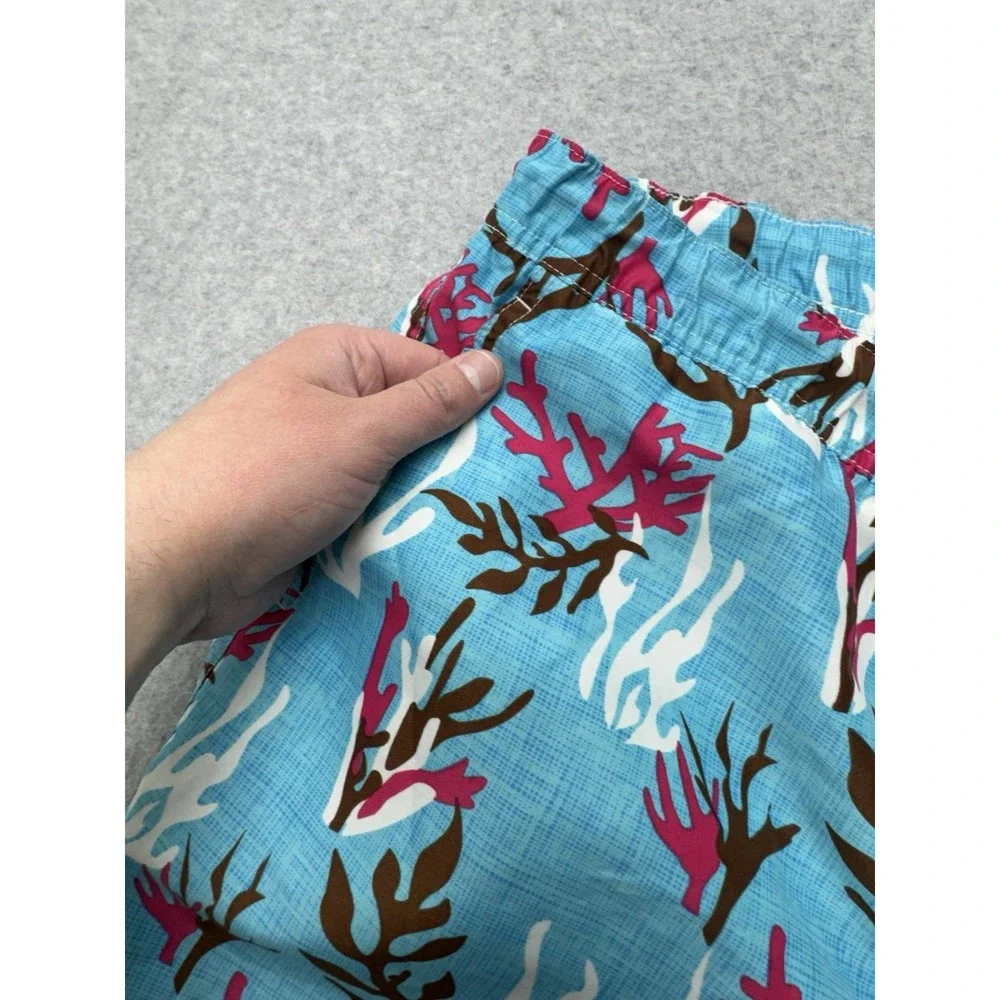 Peter Millar Swim Shorts Mens Large Blue Coral Reef Lined Drawstring Waist